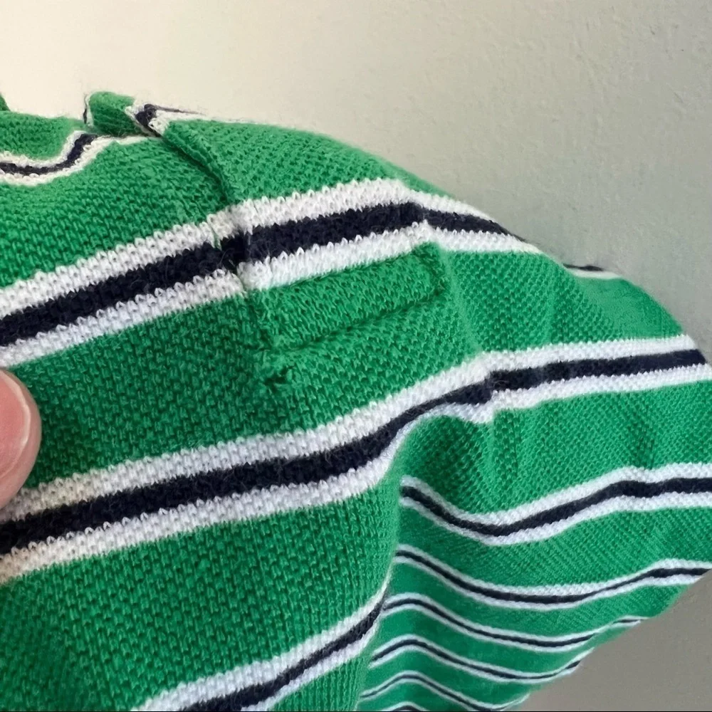 Ralph Lauren Green & White Striped Bodysuit Onesie